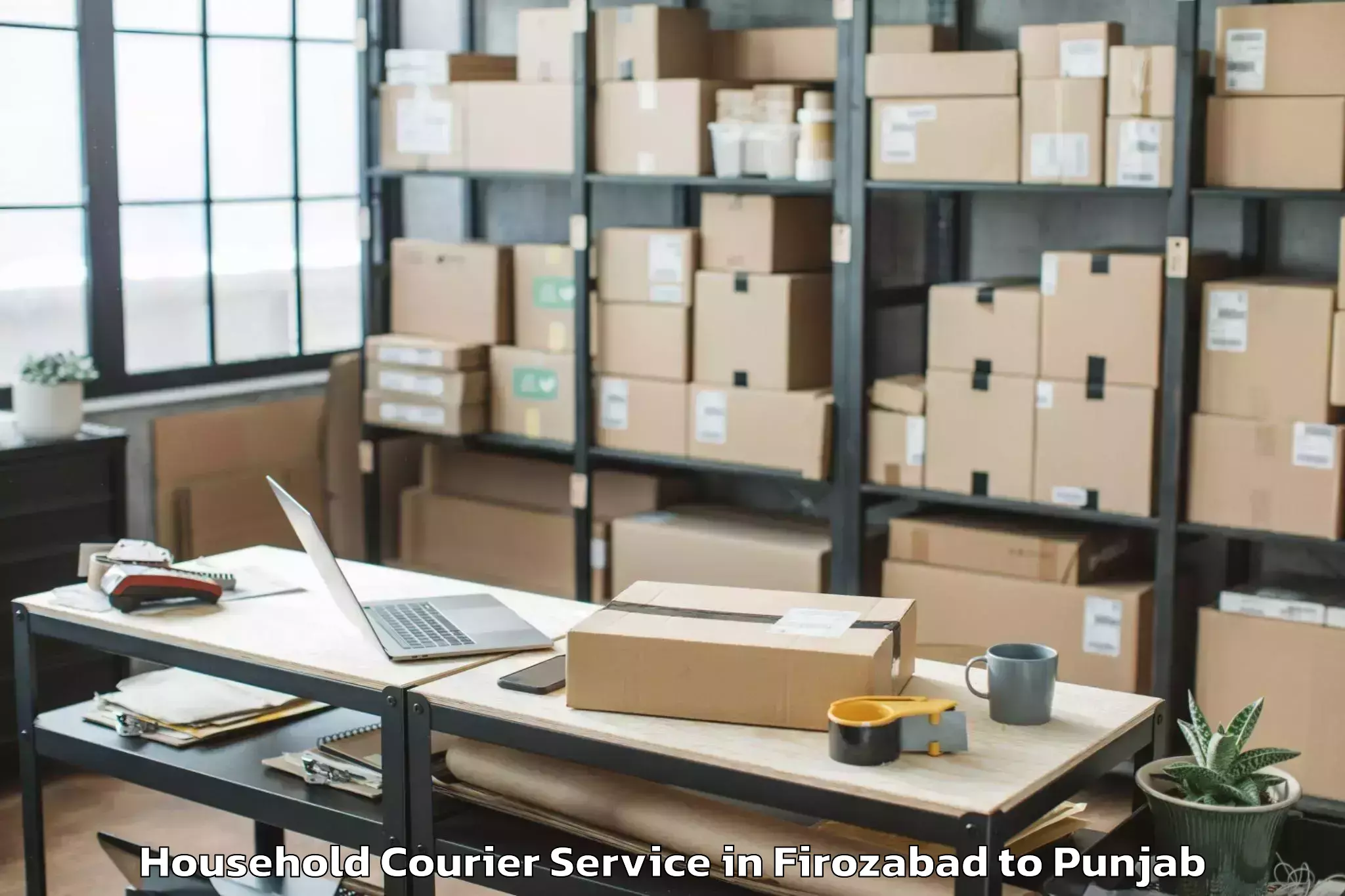 Reliable Firozabad to Doraha Household Courier